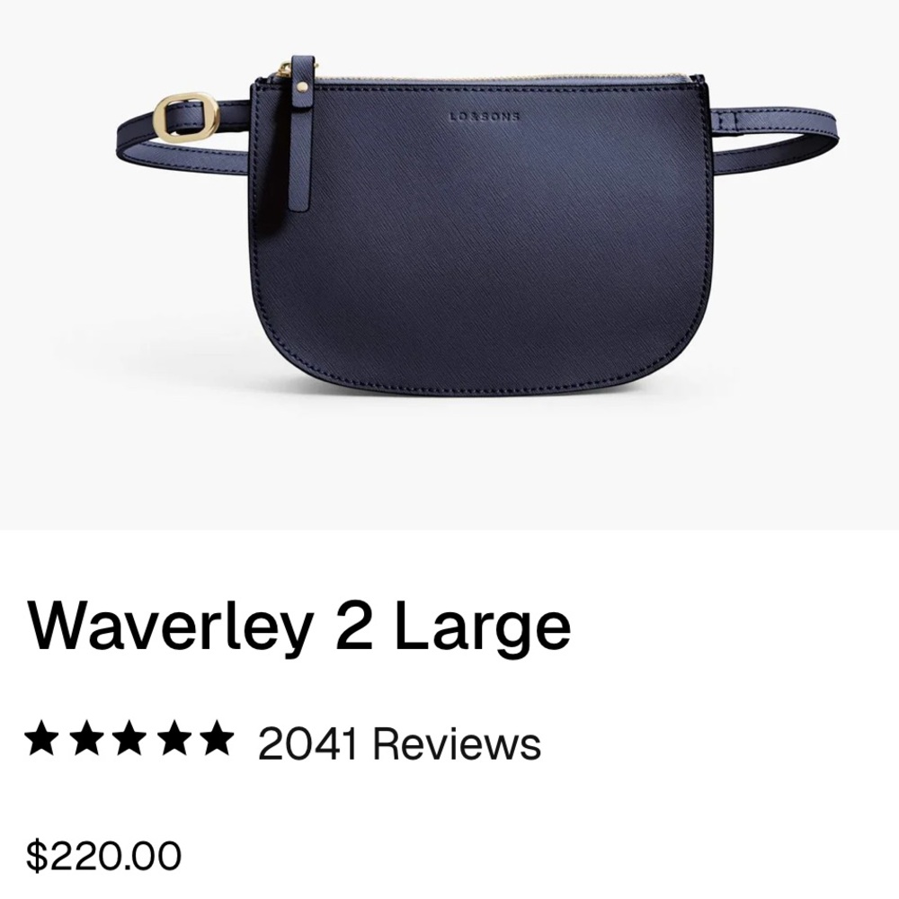 Lo & Sons Waverley Navy Belt Bag/ Crossbody Bag - LIKE NEW